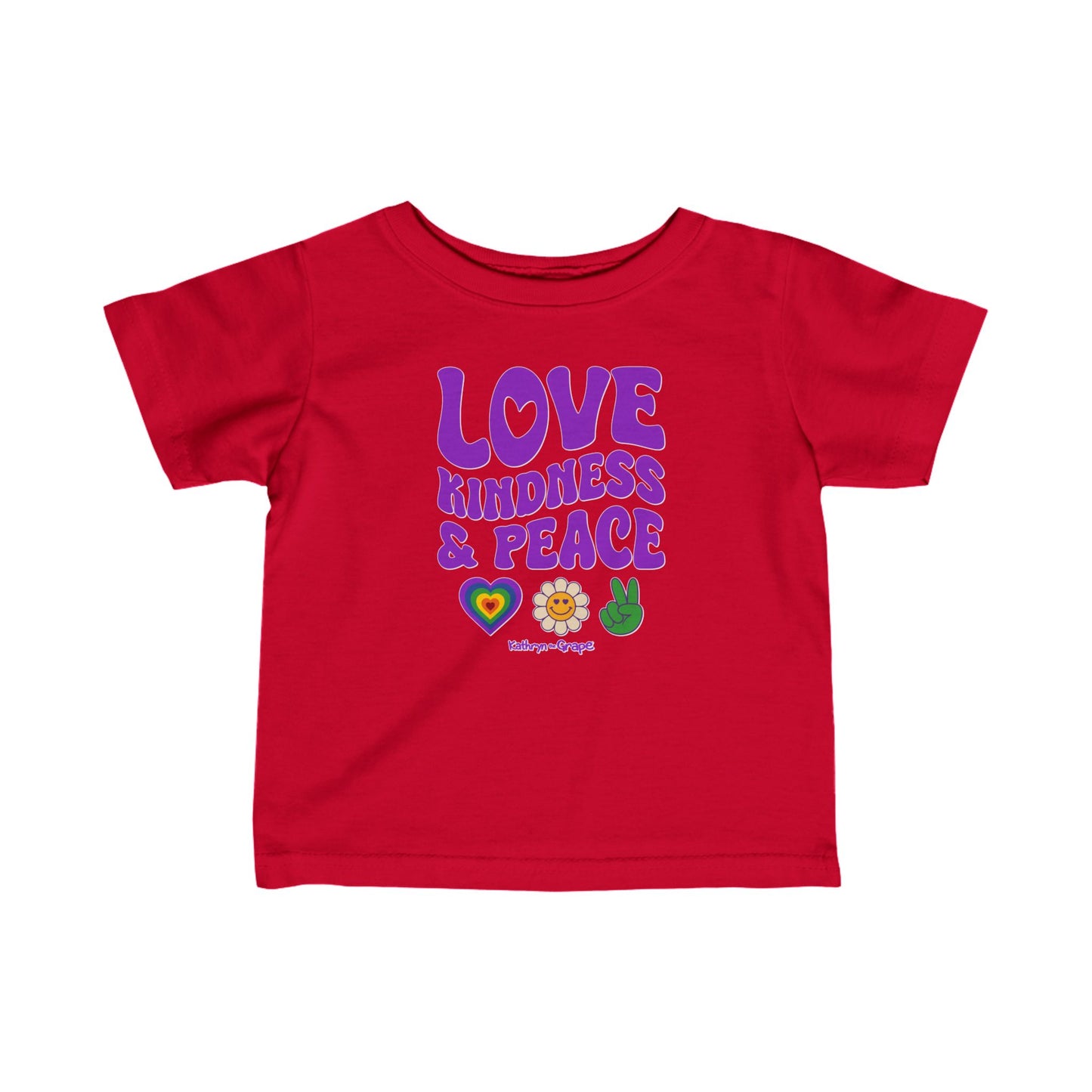 Kathryn the Grape Love, Kindness, and Peace Infant Fine Jersey Tee