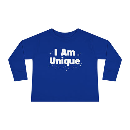 I Am Unique Toddler Long Sleeve Tee - Perfect for Playtime and Celebrations