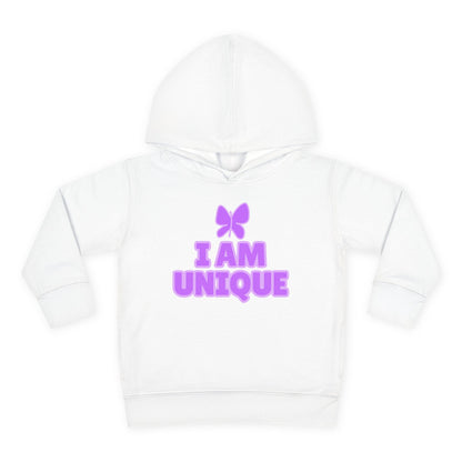 I Am Unique Purple Butterfly Toddler Fleece Hoodie - Celebrate Individuality