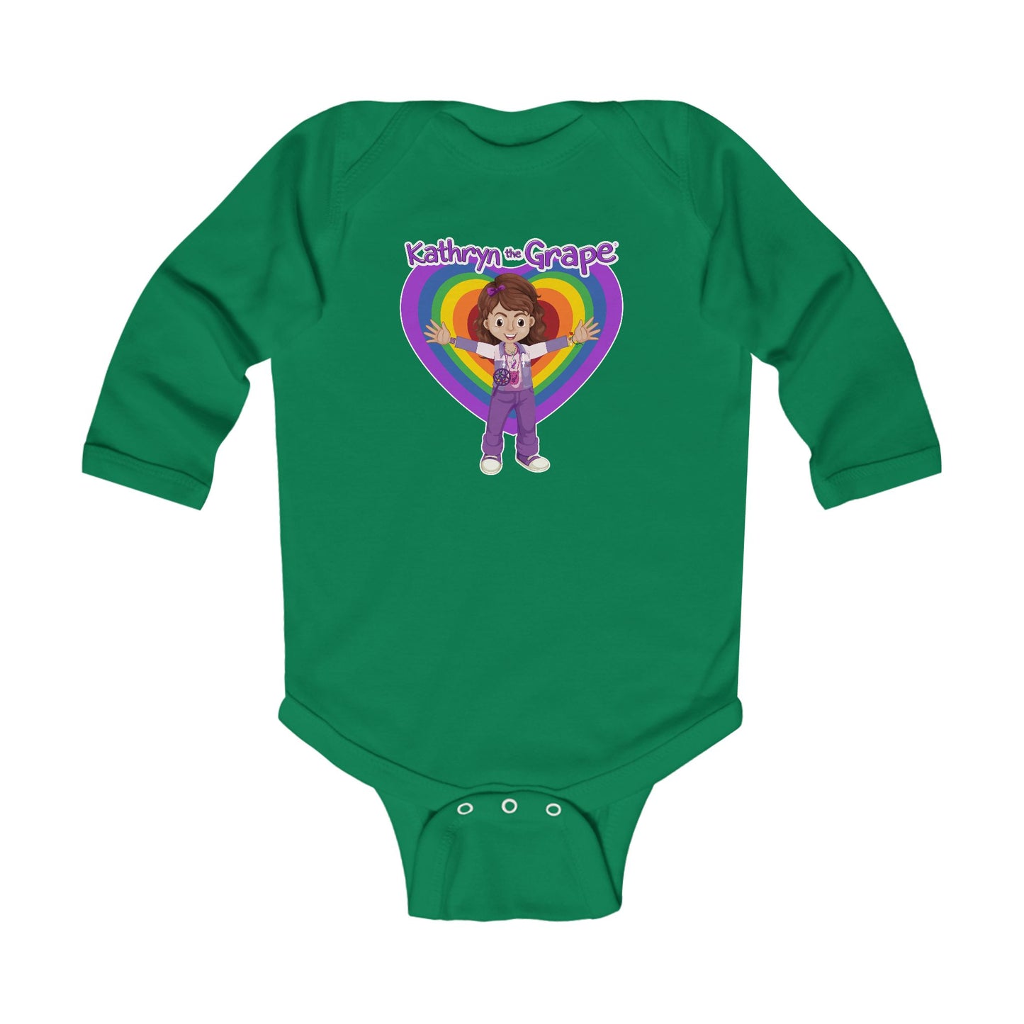 Kathryn the Grape Rippling Heart Infant Long Sleeve Bodysuit - Colorful & Fun Baby Apparel