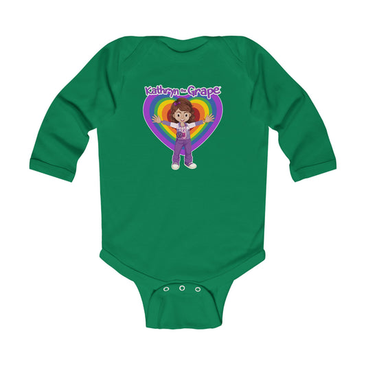 Kathryn the Grape Rippling Heart Infant Long Sleeve Bodysuit - Colorful & Fun Baby Apparel