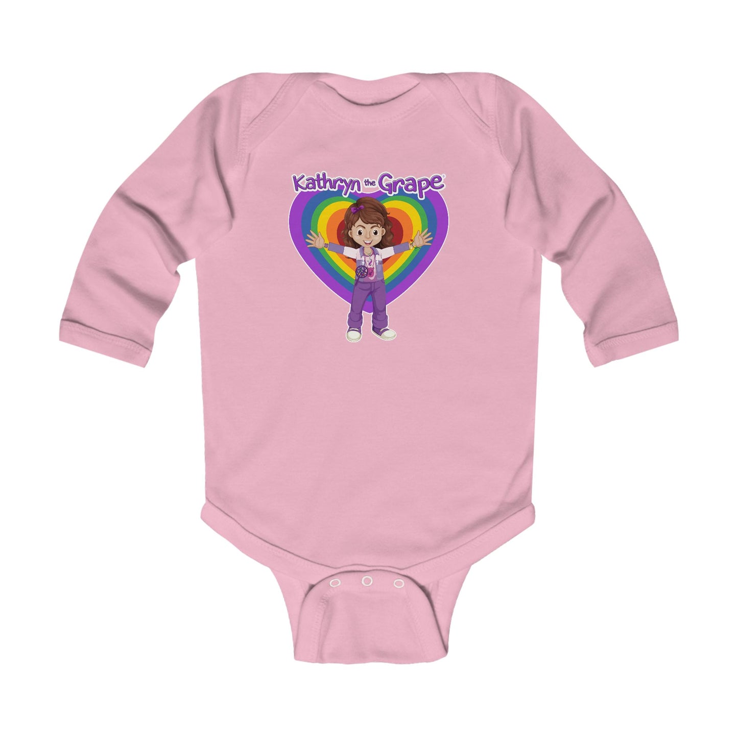 Kathryn the Grape Rippling Heart Infant Long Sleeve Bodysuit - Colorful & Fun Baby Apparel