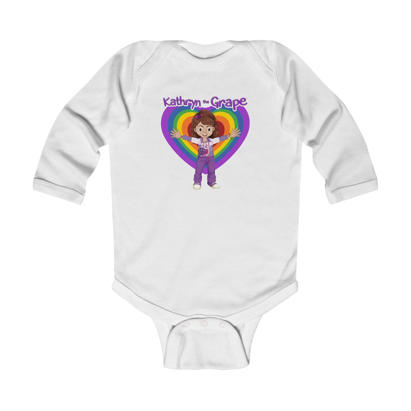 Kathryn the Grape Rippling Heart Infant Long Sleeve Bodysuit - Colorful & Fun Baby Apparel