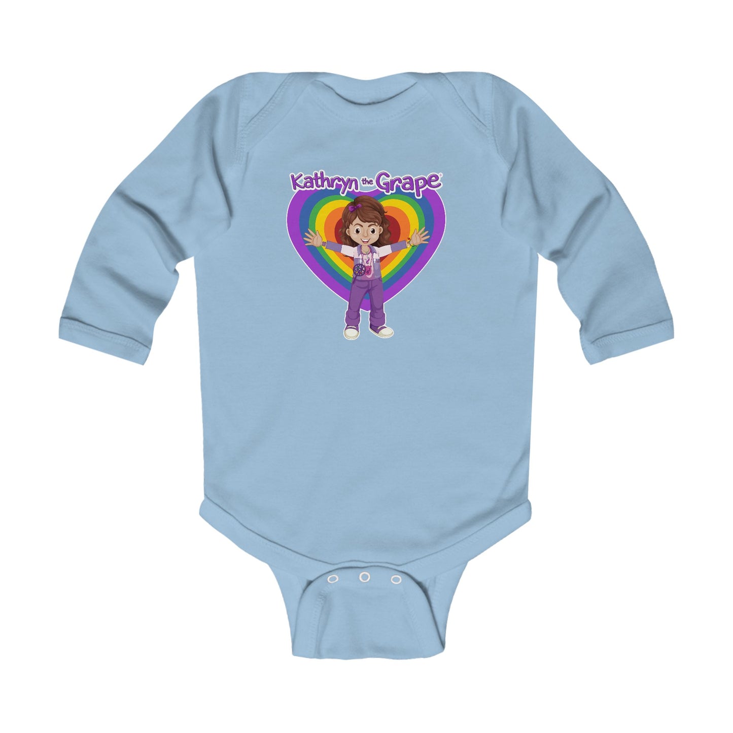 Kathryn the Grape Rippling Heart Infant Long Sleeve Bodysuit - Colorful & Fun Baby Apparel