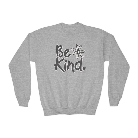 Youth Sweatshirt - 'Be Kind' Inspirational Crewneck for Kids