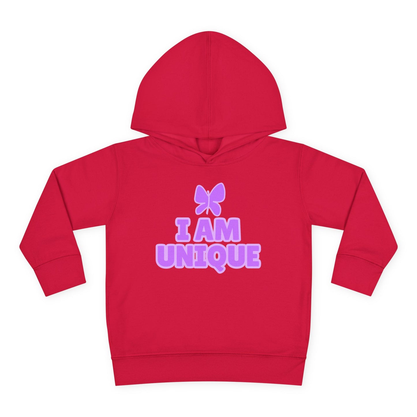 I Am Unique Purple Butterfly Toddler Fleece Hoodie - Celebrate Individuality