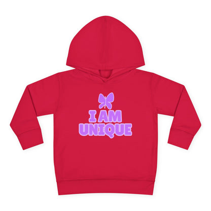 I Am Unique Purple Butterfly Toddler Fleece Hoodie - Celebrate Individuality