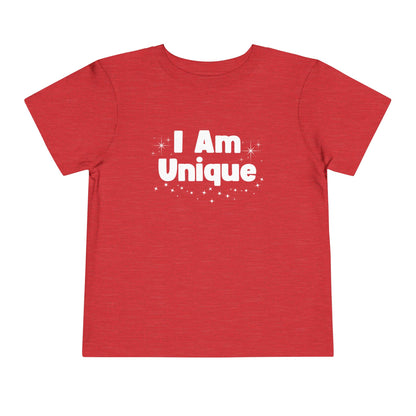 Toddler Short Sleeve Tee - "I Am Unique" - Cute and Comfortable Kids T-Shirt