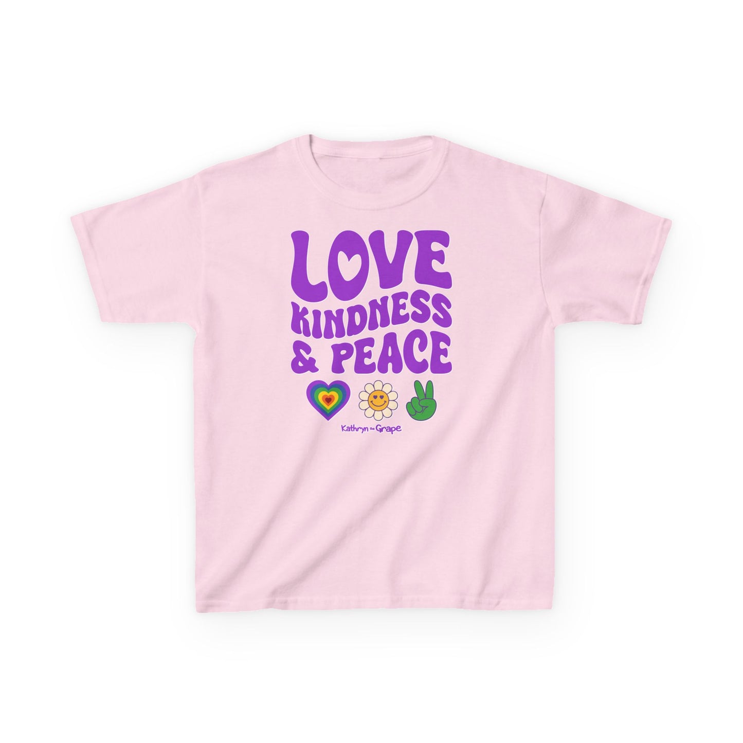 Kathryn the Grape Love, Kindness, and Peace Youth Heavy Cotton™ Tee