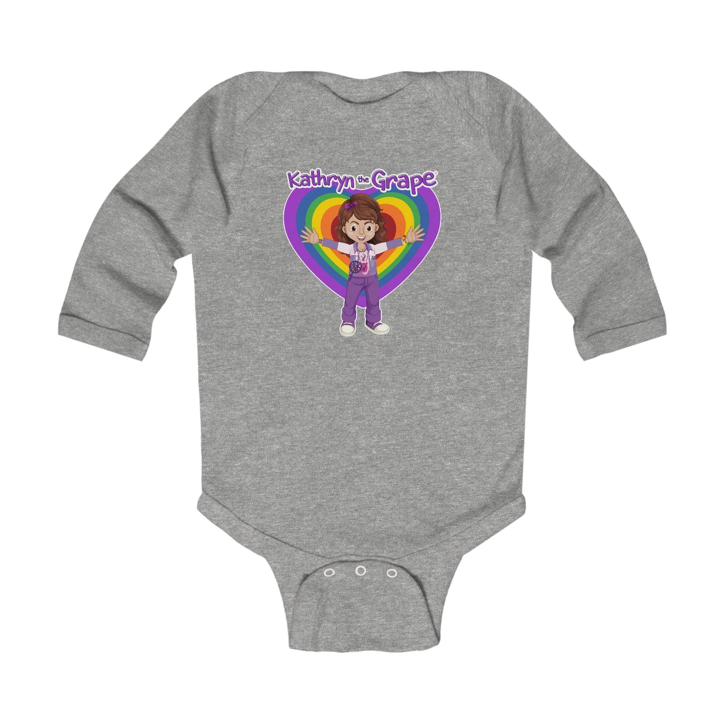 Kathryn the Grape Rippling Heart Infant Long Sleeve Bodysuit - Colorful & Fun Baby Apparel