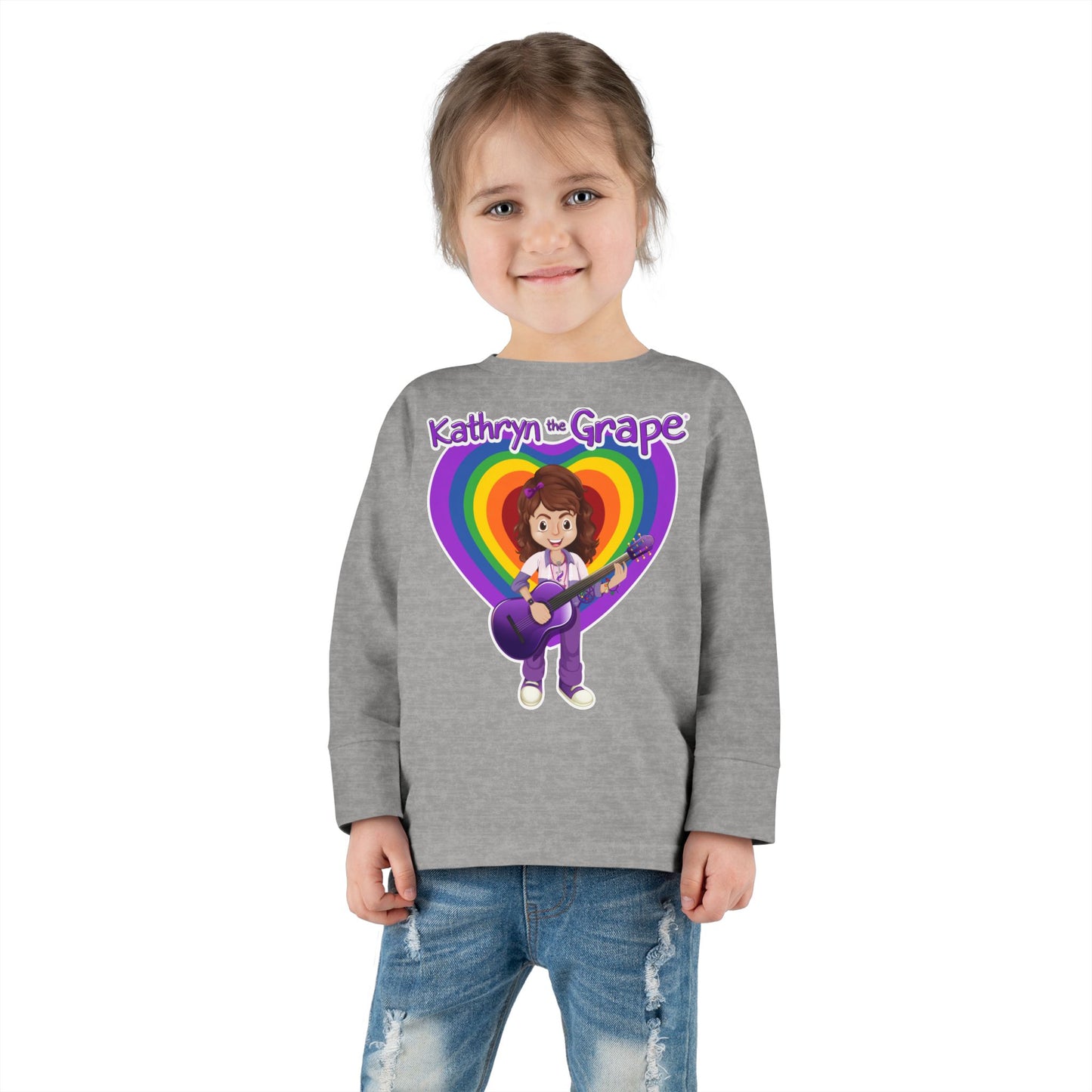 Kathryn the Grape with Guitar Toddler Long Sleeve Tee