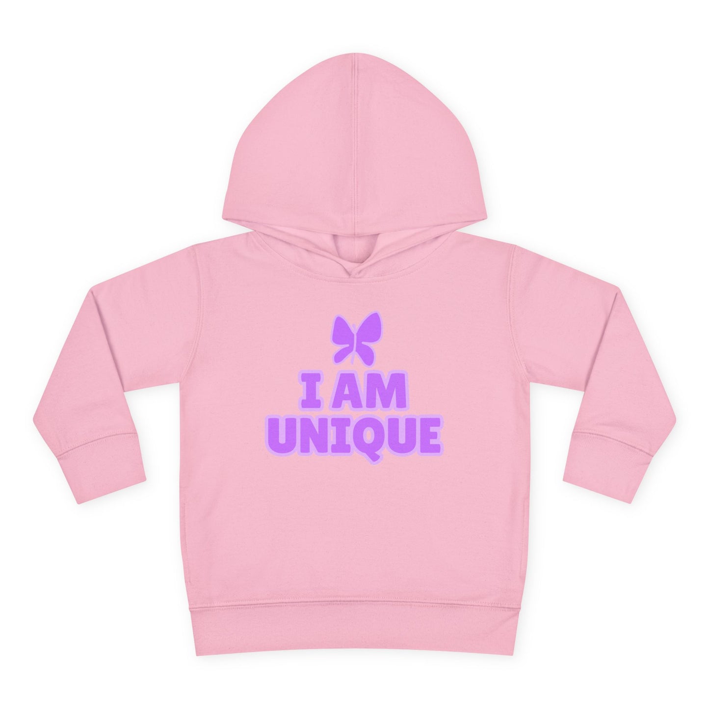 I Am Unique Purple Butterfly Toddler Fleece Hoodie - Celebrate Individuality