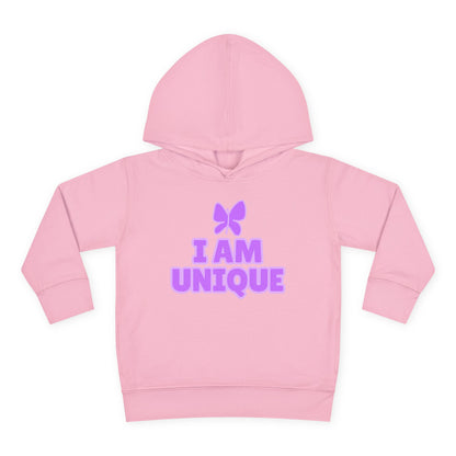 I Am Unique Purple Butterfly Toddler Fleece Hoodie - Celebrate Individuality