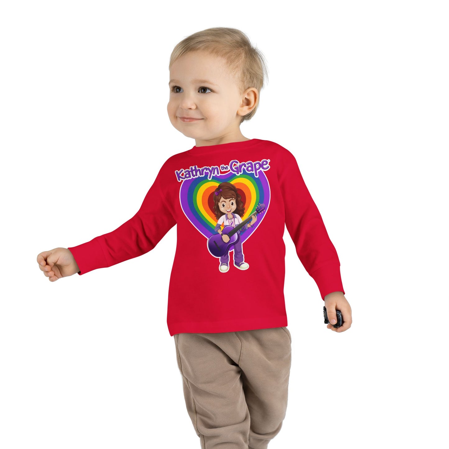 Kathryn the Grape with Guitar Toddler Long Sleeve Tee