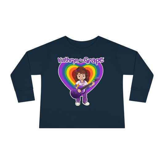 Kathryn the Grape with Guitar Toddler Long Sleeve Tee