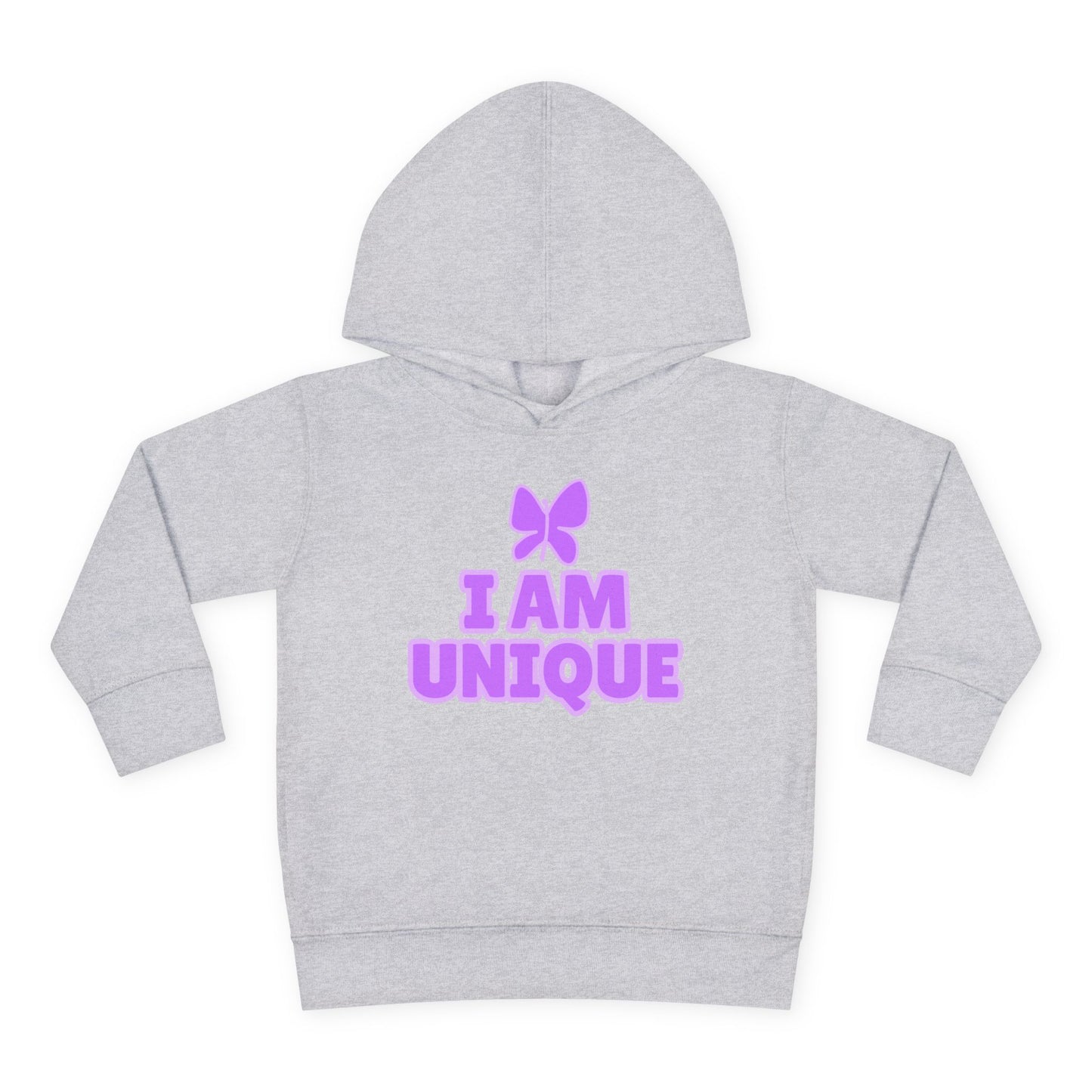 I Am Unique Purple Butterfly Toddler Fleece Hoodie - Celebrate Individuality