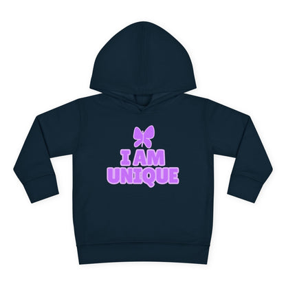 I Am Unique Purple Butterfly Toddler Fleece Hoodie - Celebrate Individuality