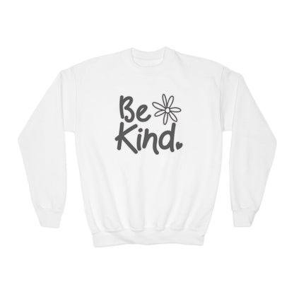 Youth Sweatshirt - 'Be Kind' Inspirational Crewneck for Kids