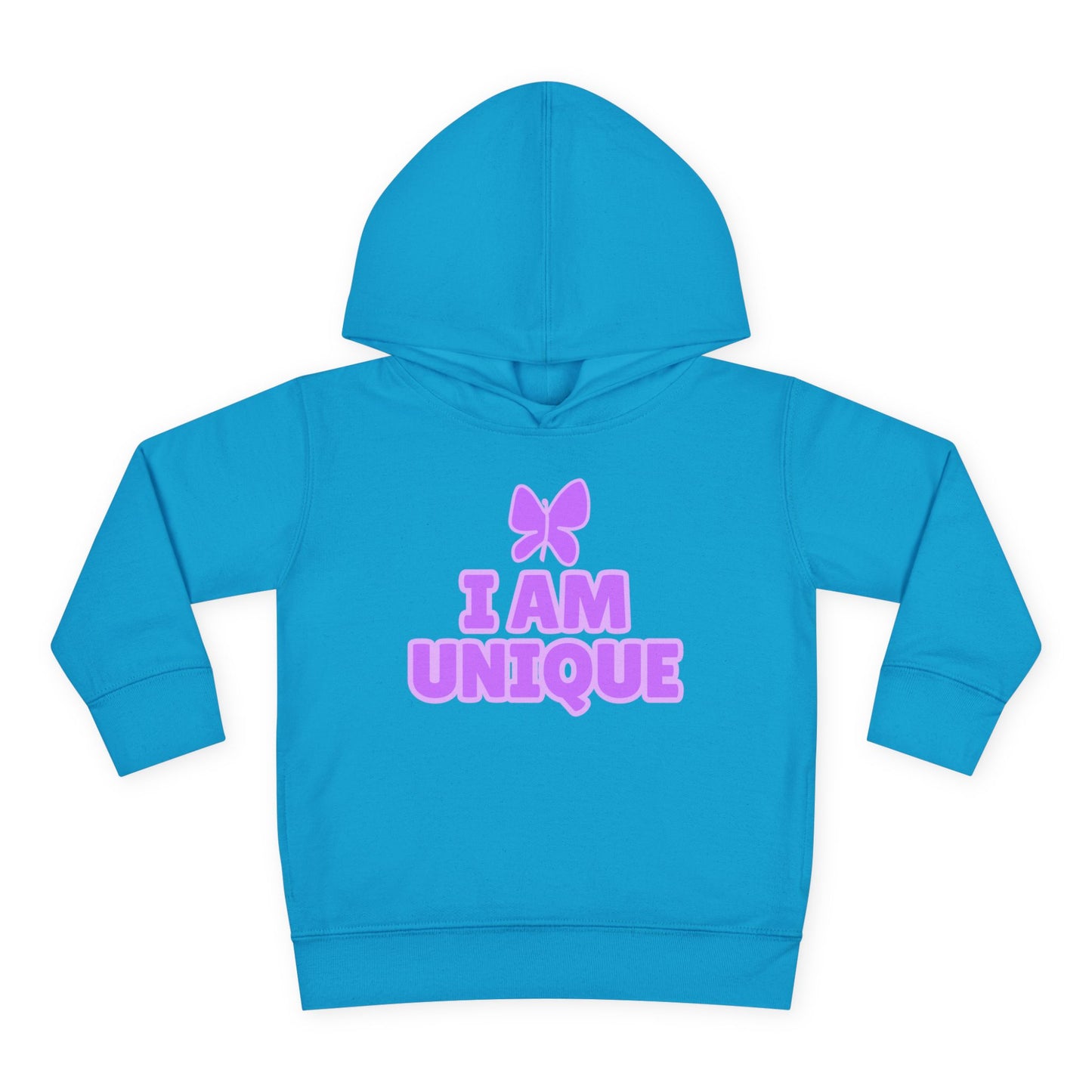 I Am Unique Purple Butterfly Toddler Fleece Hoodie - Celebrate Individuality