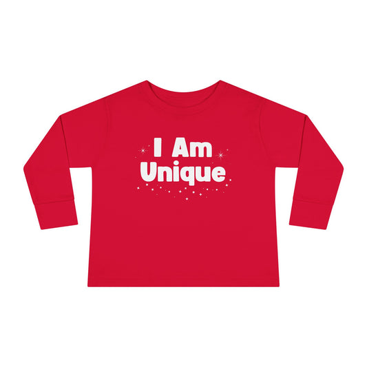 I Am Unique Toddler Long Sleeve Tee - Perfect for Playtime and Celebrations