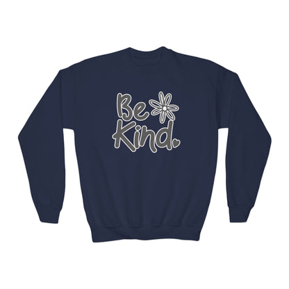 Youth Sweatshirt - 'Be Kind' Inspirational Crewneck for Kids