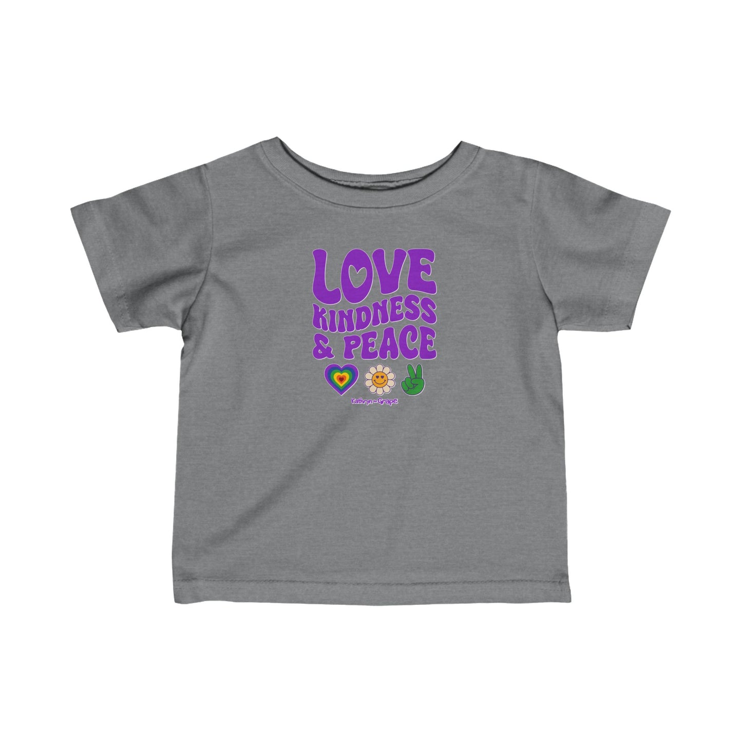 Kathryn the Grape Love, Kindness, and Peace Infant Fine Jersey Tee