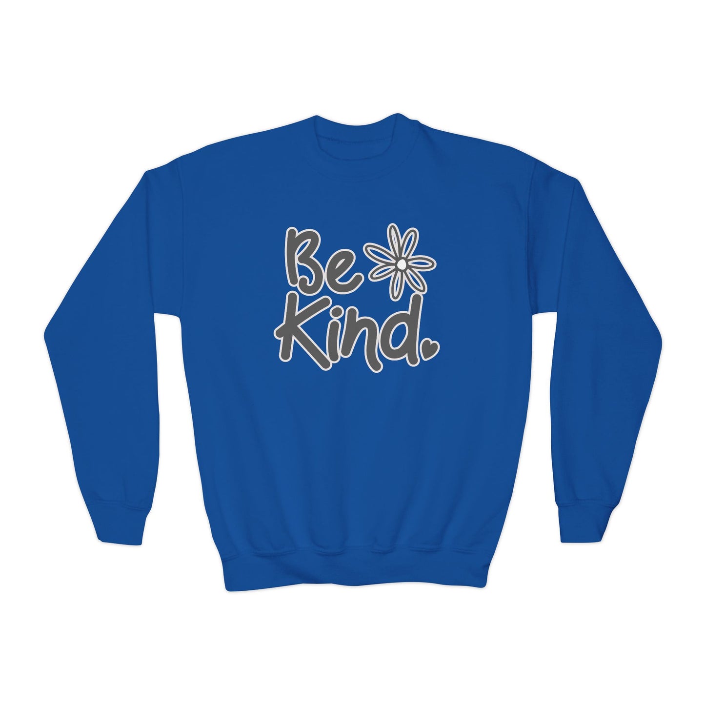 Youth Sweatshirt - 'Be Kind' Inspirational Crewneck for Kids