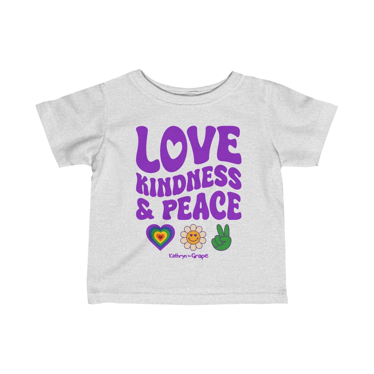 Kathryn the Grape Love, Kindness, and Peace Infant Fine Jersey Tee