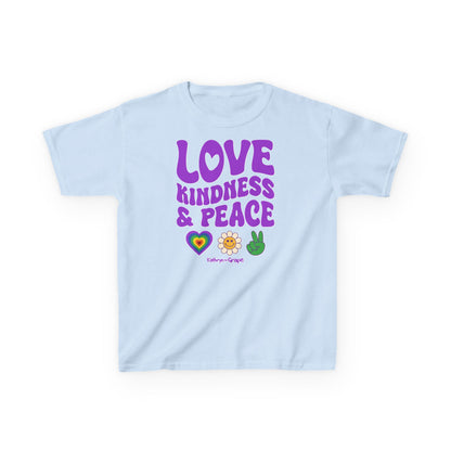 Kathryn the Grape Love, Kindness, and Peace Youth Heavy Cotton™ Tee