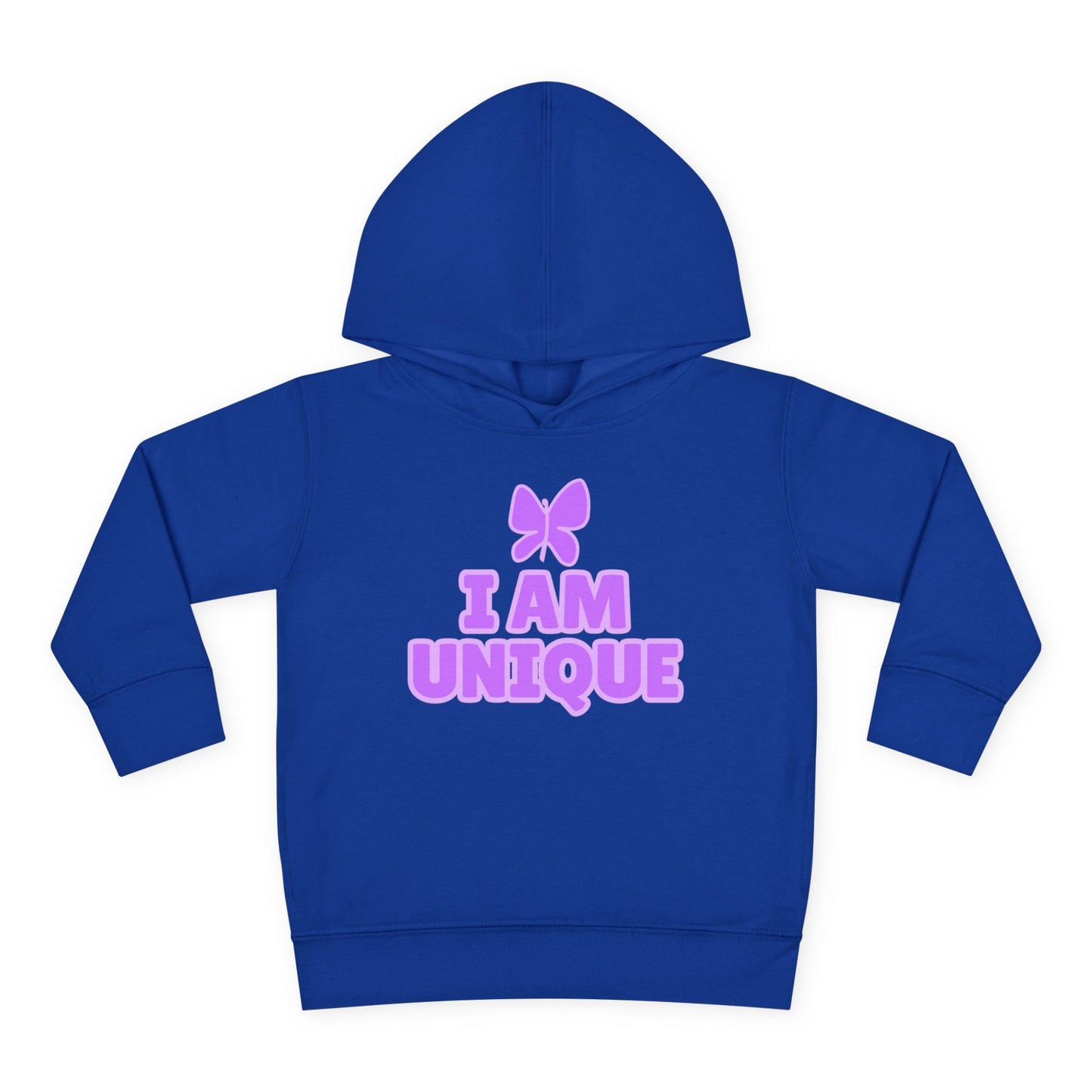 I Am Unique Purple Butterfly Toddler Fleece Hoodie - Celebrate Individuality