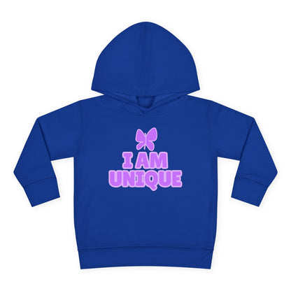 I Am Unique Purple Butterfly Toddler Fleece Hoodie - Celebrate Individuality