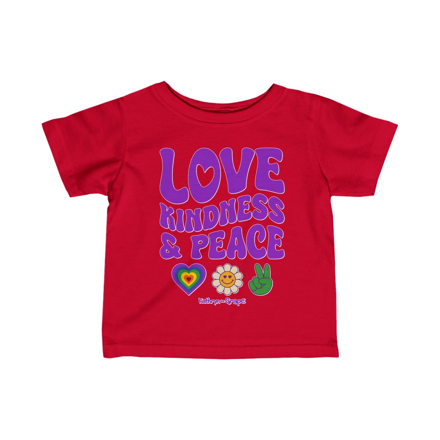 Kathryn the Grape Love, Kindness, and Peace Infant Fine Jersey Tee