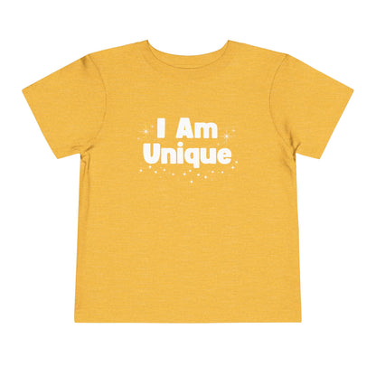 Toddler Short Sleeve Tee - "I Am Unique" - Cute and Comfortable Kids T-Shirt