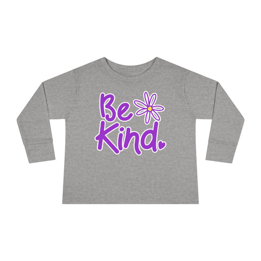 Toddler Long Sleeve Tee - "Be Kind" Inspirational Shirt for Kids