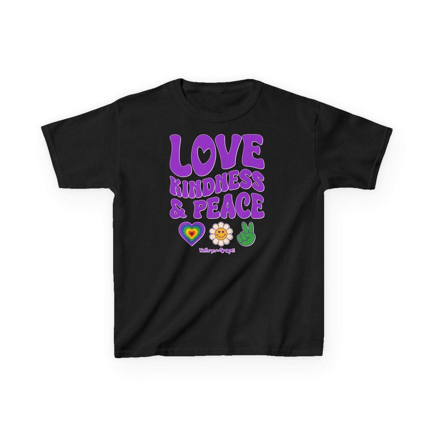 Kathryn the Grape Love, Kindness, and Peace Youth Heavy Cotton™ Tee