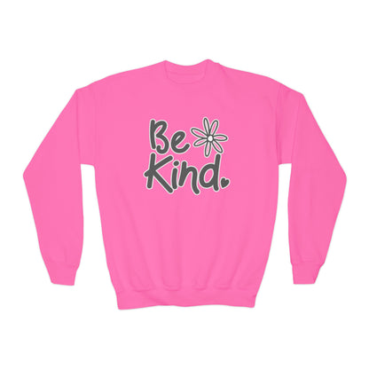 Youth Sweatshirt - 'Be Kind' Inspirational Crewneck for Kids