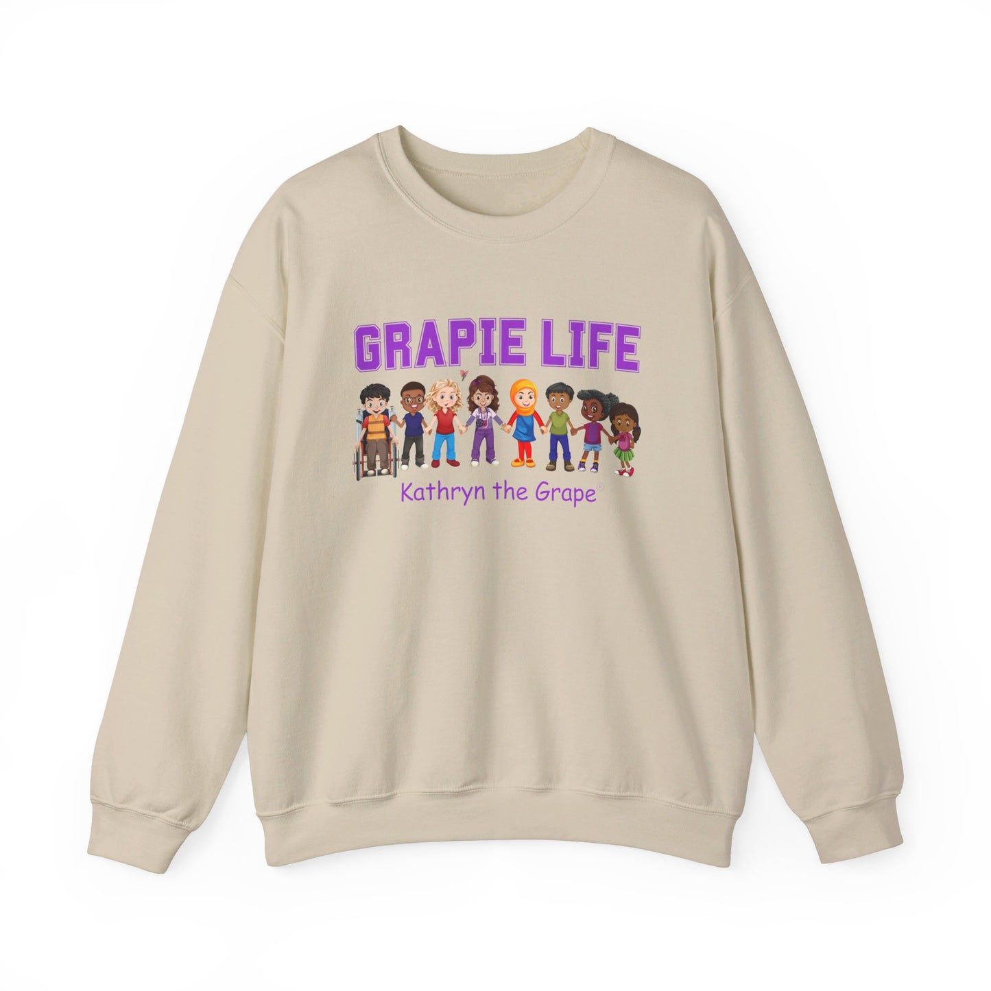 Kathryn the Grape Grapie Life Friends Teen/Adult Heavy Blend™ Crewneck Sweatshirt