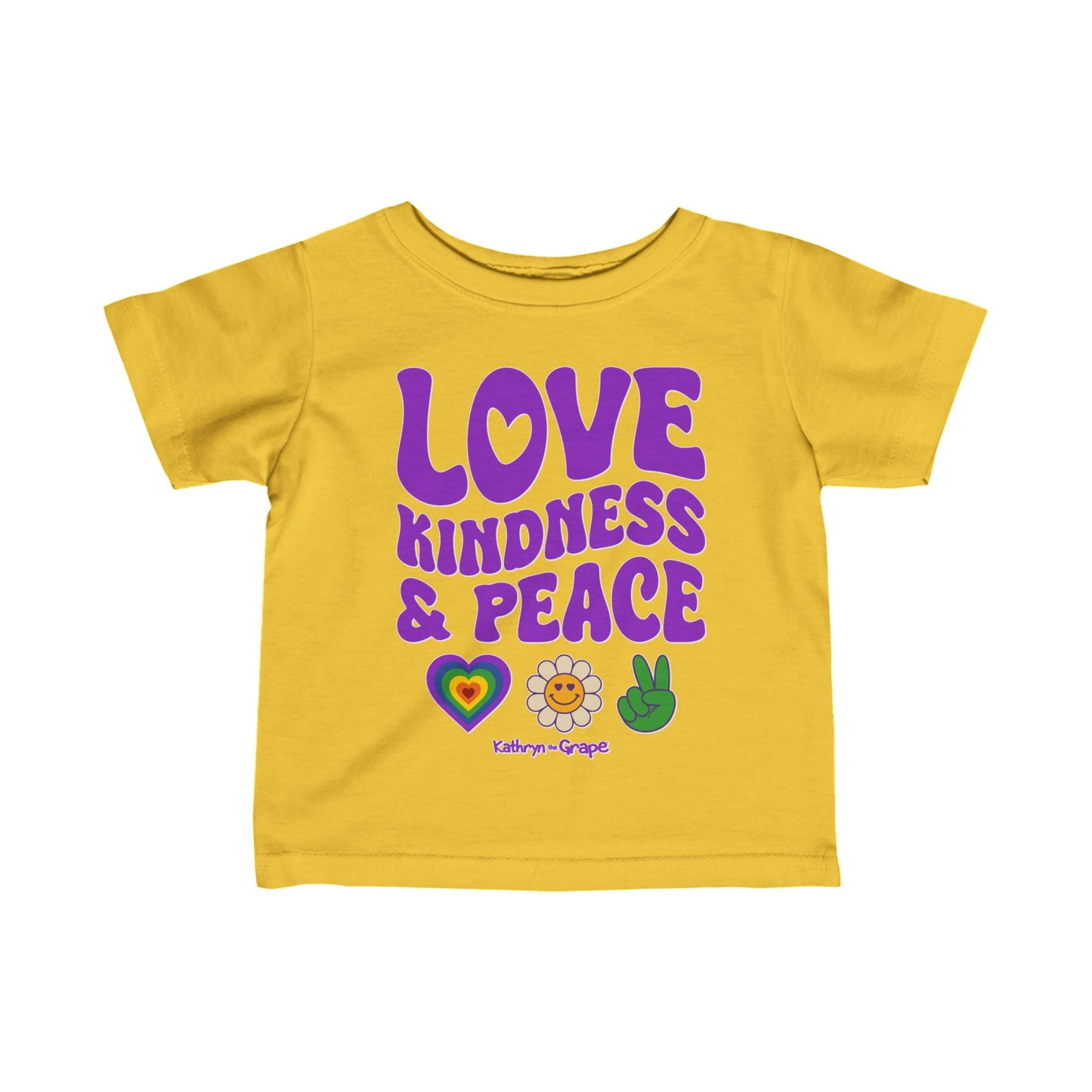 Kathryn the Grape Love, Kindness, and Peace Infant Fine Jersey Tee