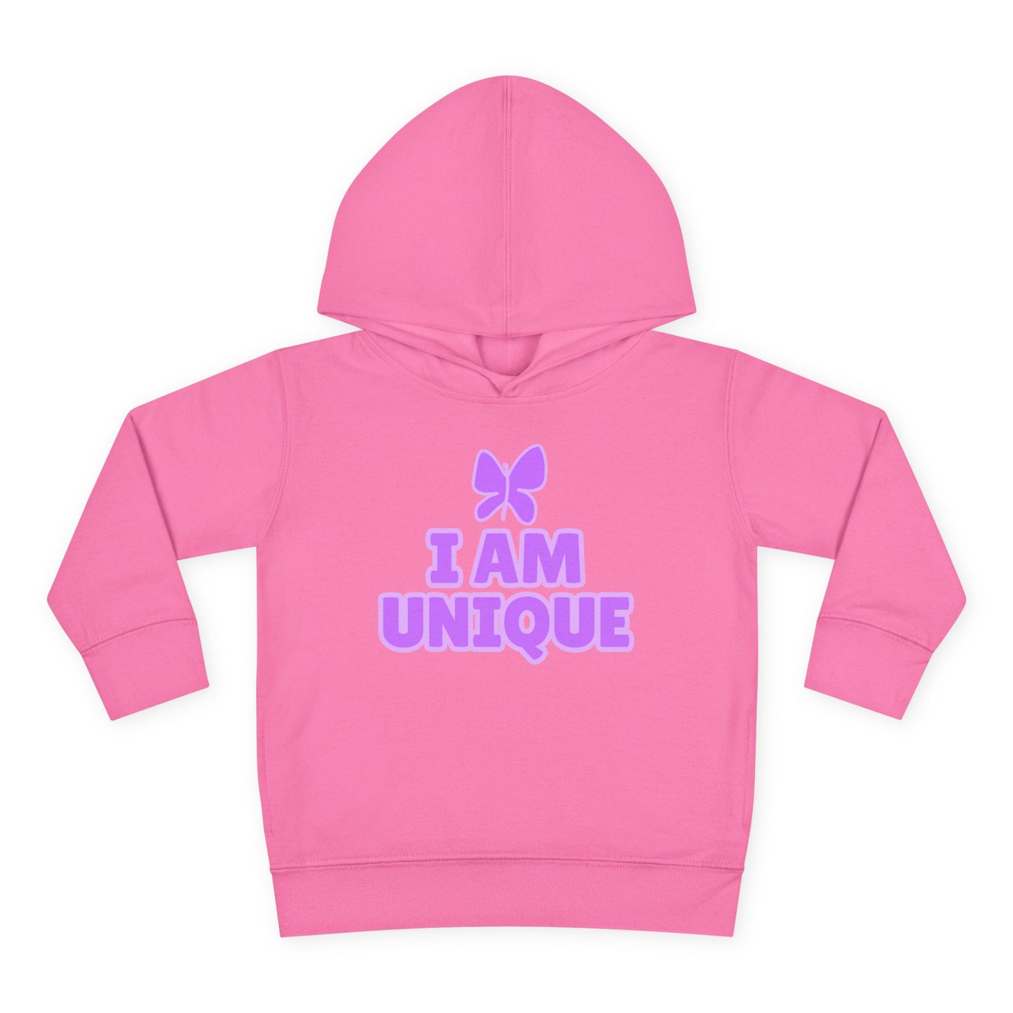 I Am Unique Purple Butterfly Toddler Fleece Hoodie - Celebrate Individuality